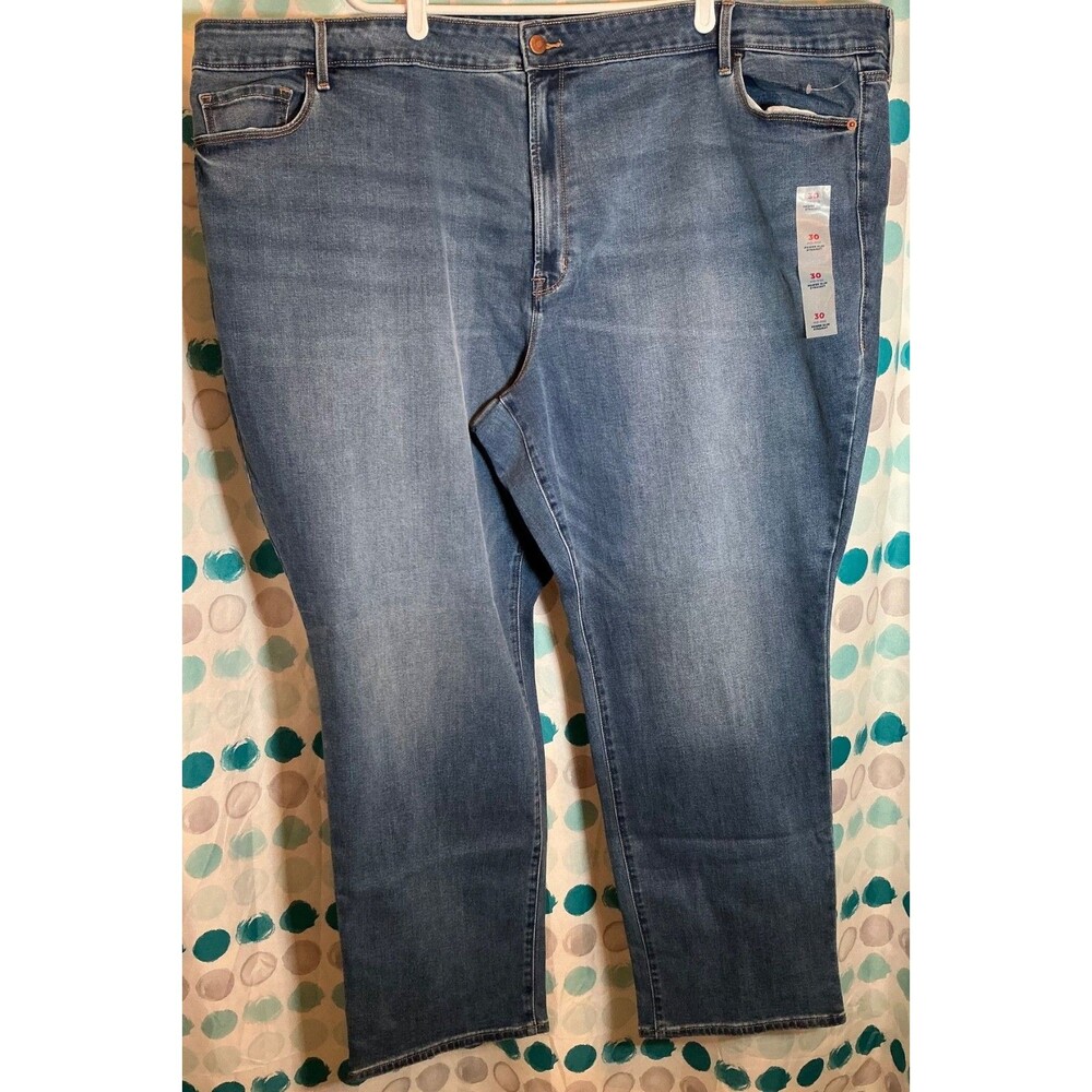 New Old Navy Women Plus Size 30W Blue Jeans Pants Denim Mid Rise Straight